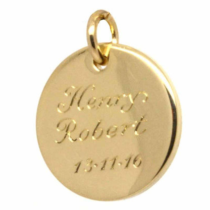 Gold Charm - Gold Disc Tag Charm