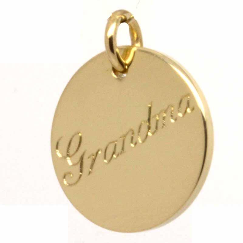 Gold Charm - Gold Disc Tag Charm
