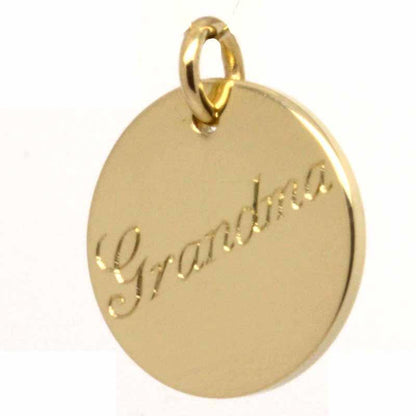 Gold Charm - Gold Disc Tag Charm