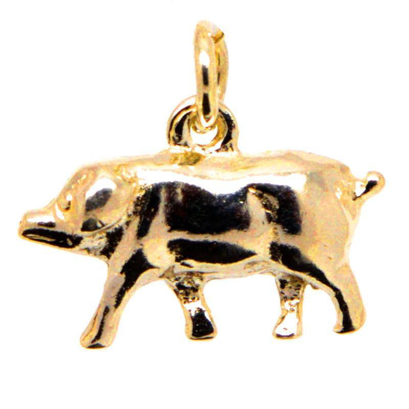 Gold Farmyard Pig Charm - Perfectcharm - 1