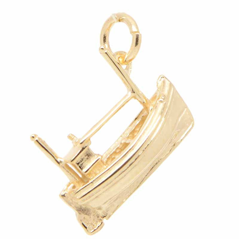 Gold Fishing Boat Charm - Perfectcharm - 1