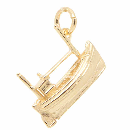 Gold Fishing Boat Charm - Perfectcharm - 1