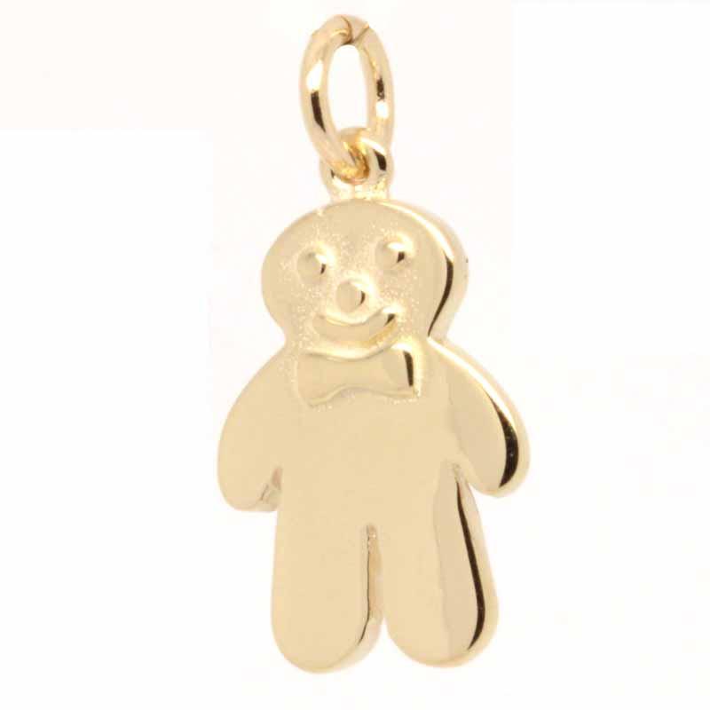 Gold Charm - Gold Gingerbread Man Biscuit Charm