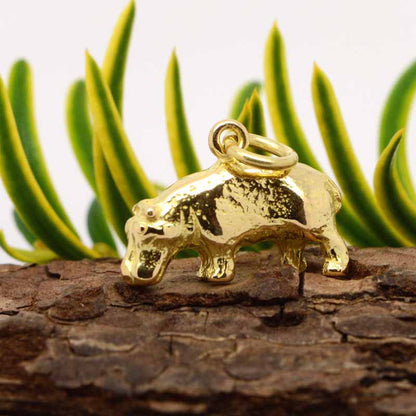 Gold Hippo Charm - Perfectcharm - 3