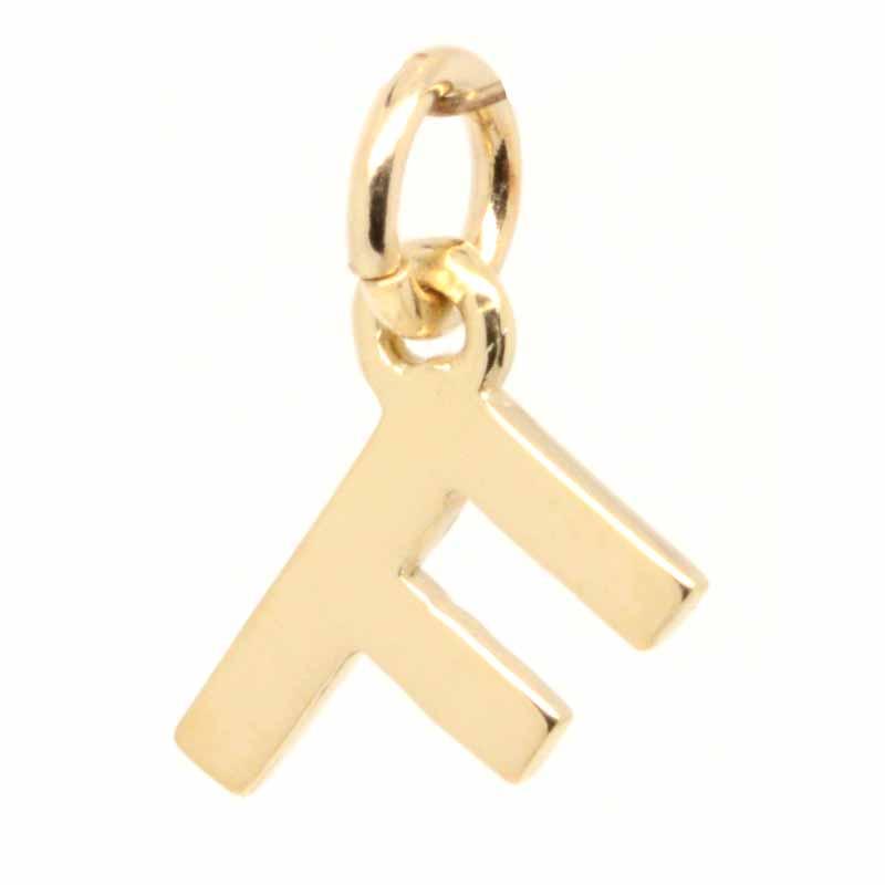 Gold Charm - Gold Initial Letter F Charm