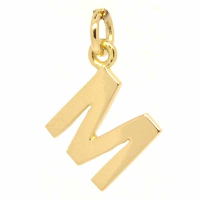 Gold Charm - Gold Initial Letter M Charm