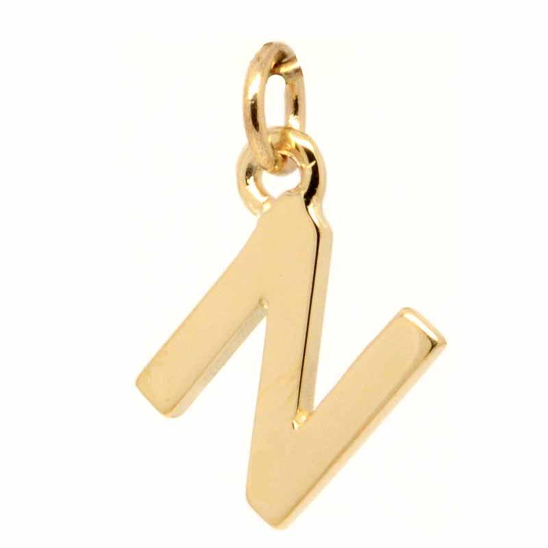 Gold Charm - Gold Initial Letter N Charm