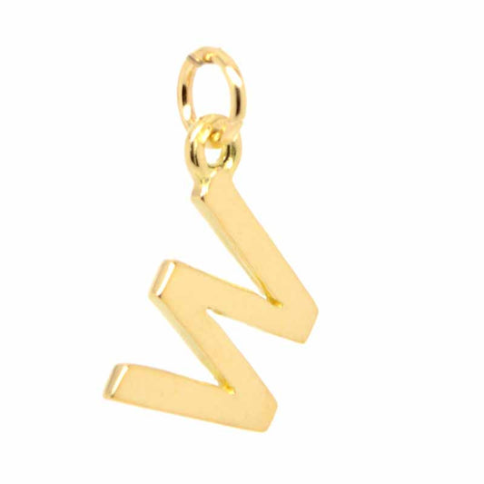 Gold Initial letter W Charm - Perfectcharm - 1