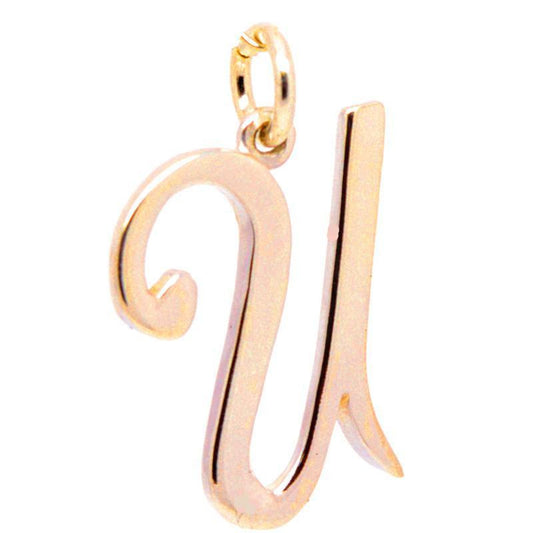 Gold Large Italic U Charm - Perfectcharm - 1