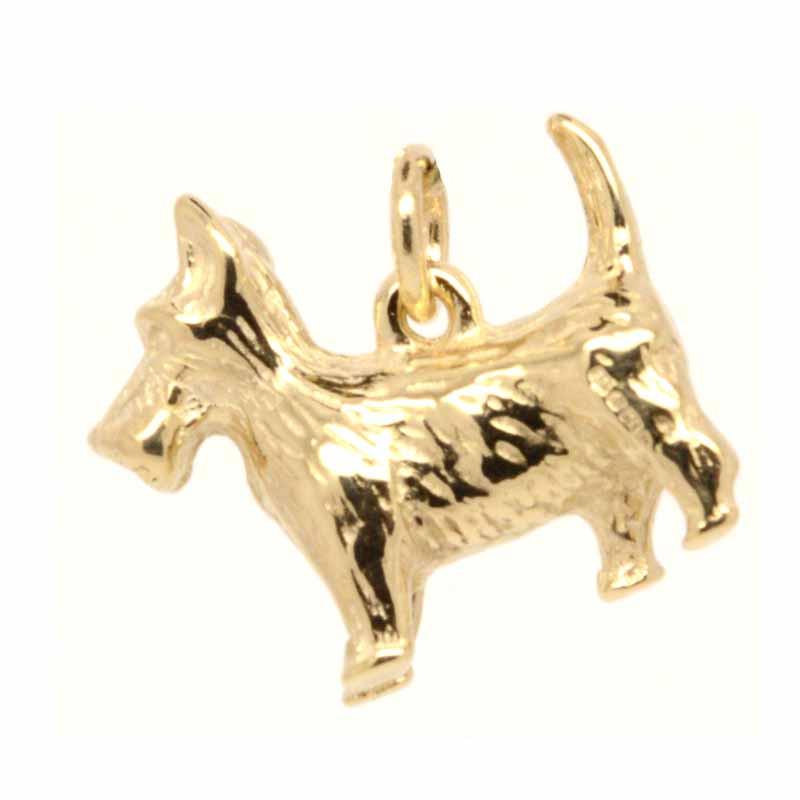 Gold Charm - Gold Large Scottie Dog Charm