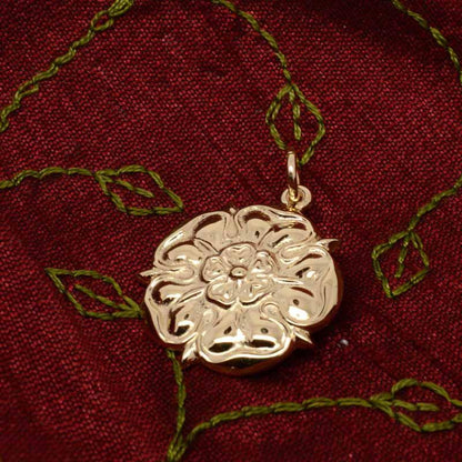 Gold Charm - Gold Large Tudor Rose Charm