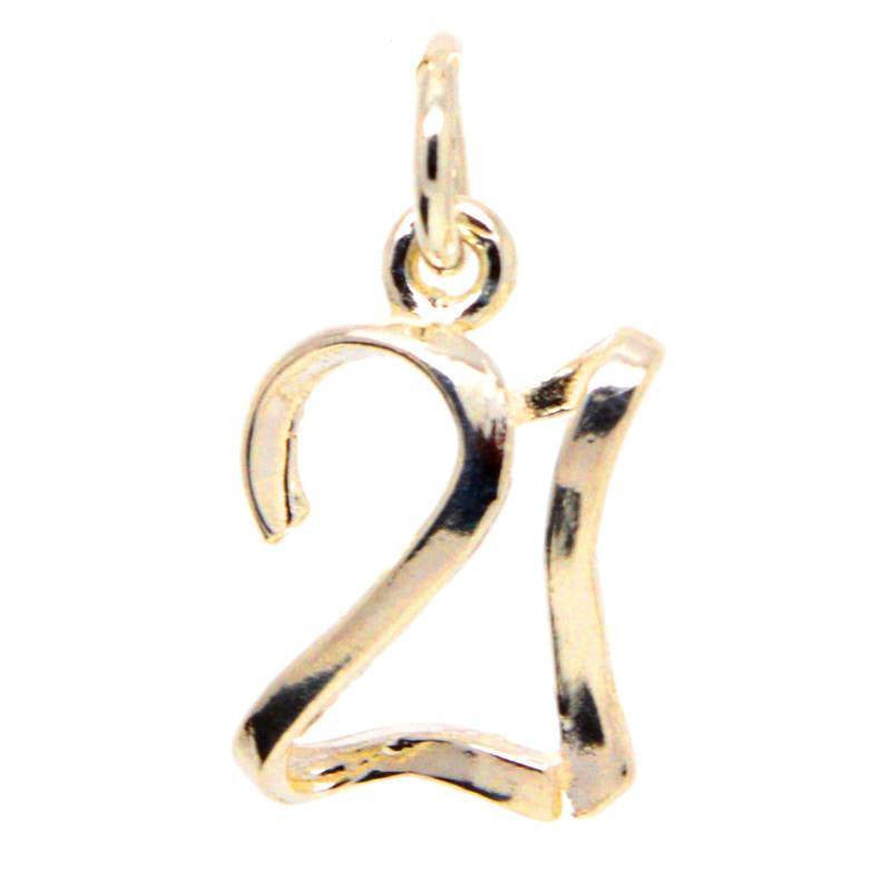 Gold Number 21 Charm - Perfectcharm - 1
