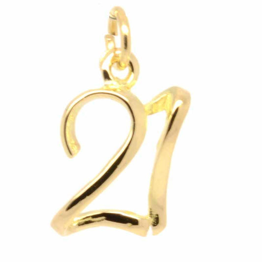 Gold Charm - Gold Number 21 Charm