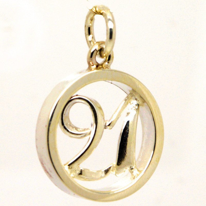 Gold Number 21 in Ring Charm - Perfectcharm - 1