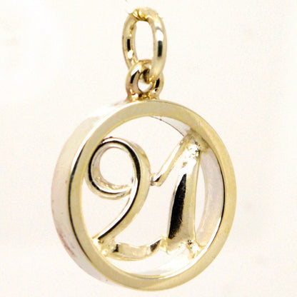 Gold Number 21 in Ring Charm - Perfectcharm - 1