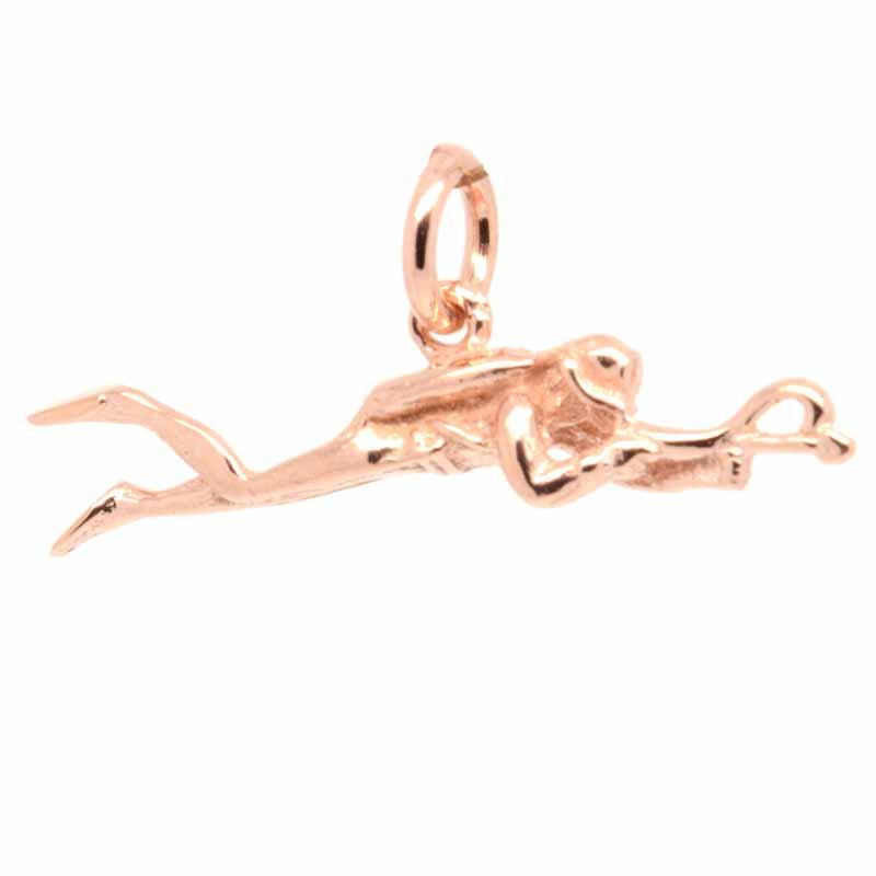 Gold Charm - Gold Scuba Diver Charm