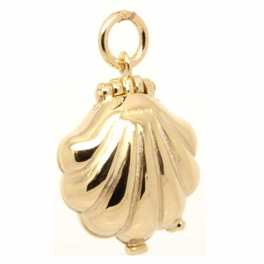 Gold Charm - Gold Shell With Mermaid Charm