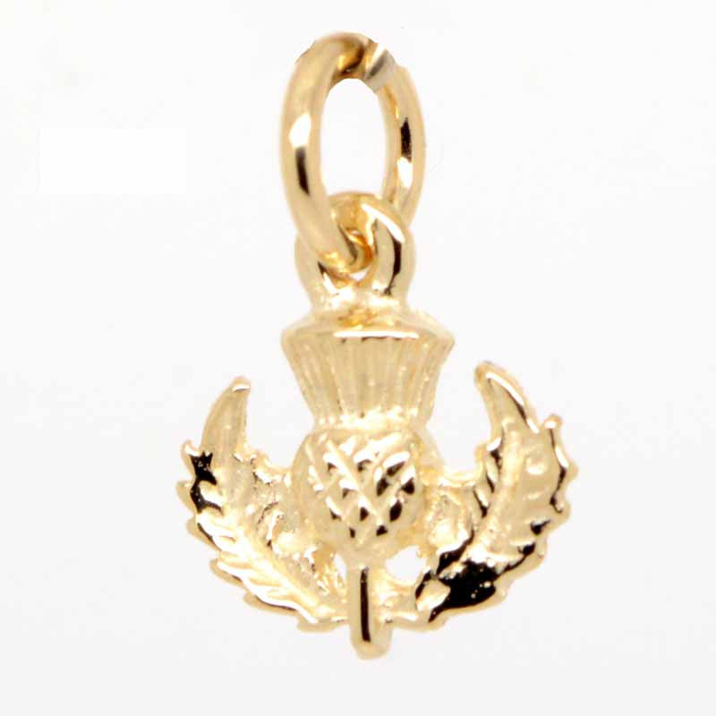 Gold Small Scottish Thistle Charm - Perfectcharm - 2