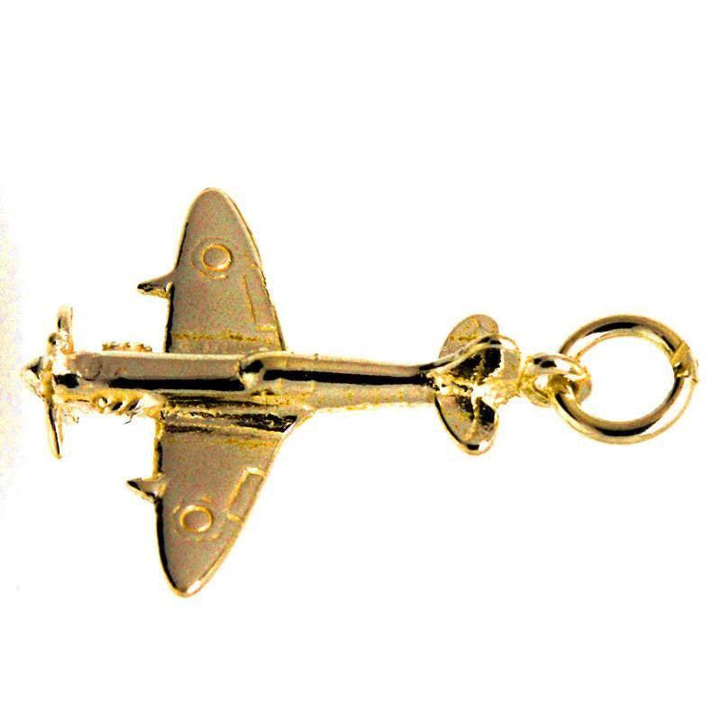 Gold Spitfire Fighter Plane Charm - Perfectcharm - 1