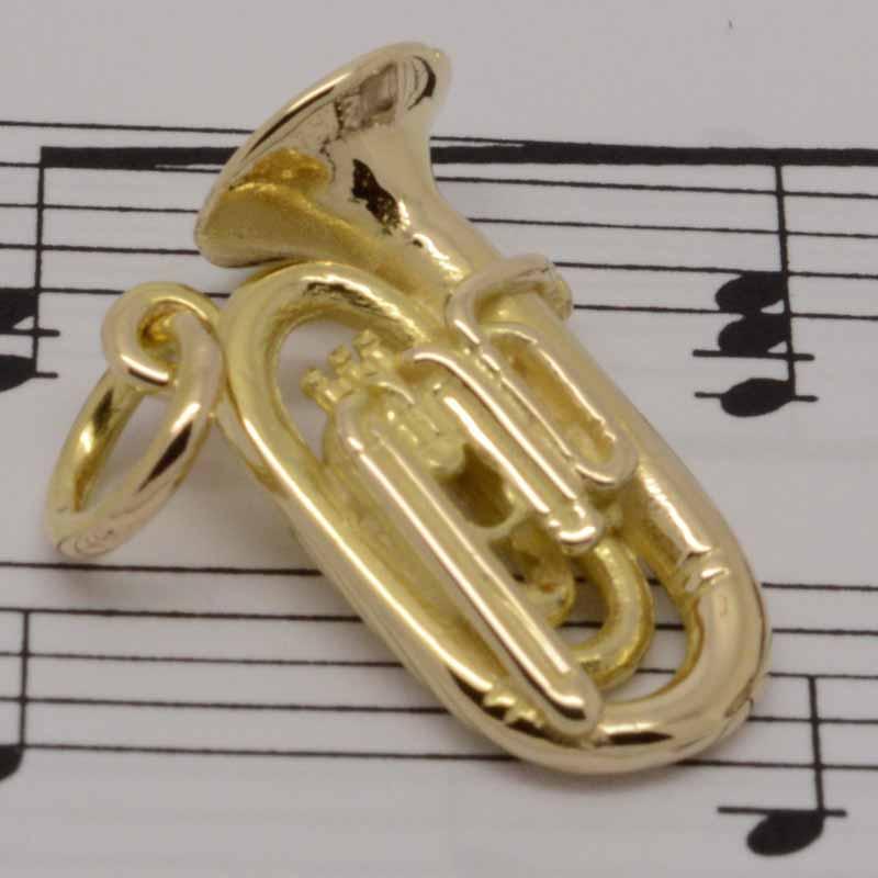 Gold Charm - Gold Tuba Charm