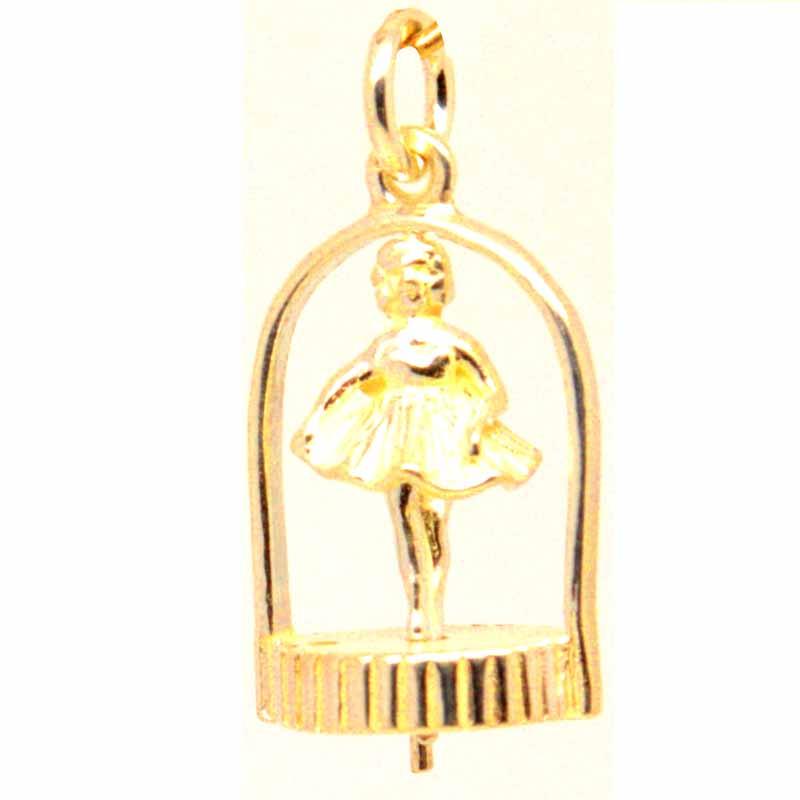 Gold Charm - Gold Twirling Ballerina Charm