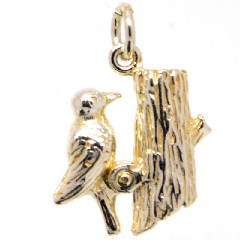 Gold Woodpecker Charm - Perfectcharm - 1