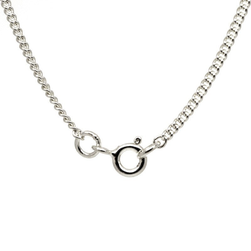 9ct White Gold Fine Close Curb Necklace - Perfectcharm