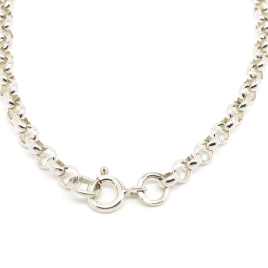 9ct White Gold Round Belcher Necklace - Perfectcharm