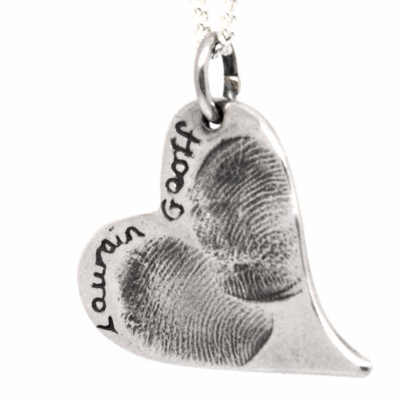 Pendant - Fingerprint Curvy Heart Necklace Pendant