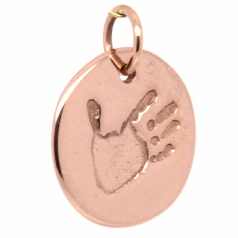 Pendant - Gold Handprint Disc Charm
