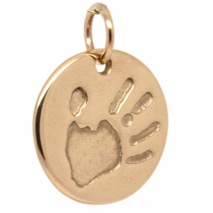 Pendant - Gold Handprint Disc Charm