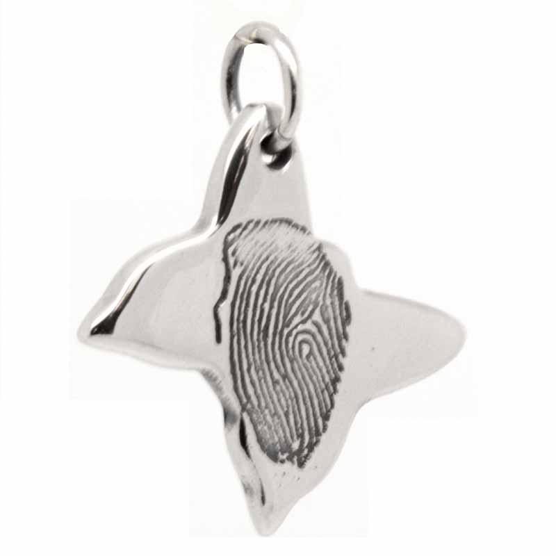 Print Jewellery - Butterfly Fingerprint Charm From Ink Print