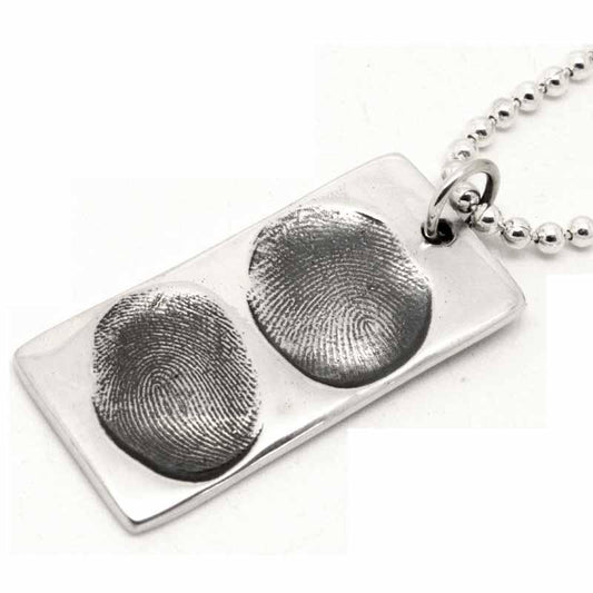 Print Jewellery - Fingerprint Dog Tag Pendant Or Key Fob