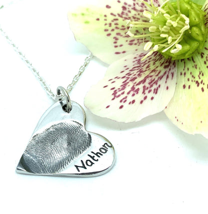 Print Jewellery - Fingerprint Heart Necklace Pendant