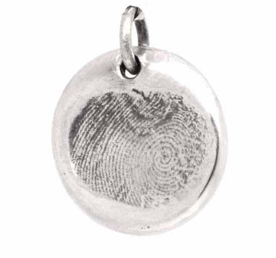 Print Jewellery - Gold Fingerprint Disc Charm