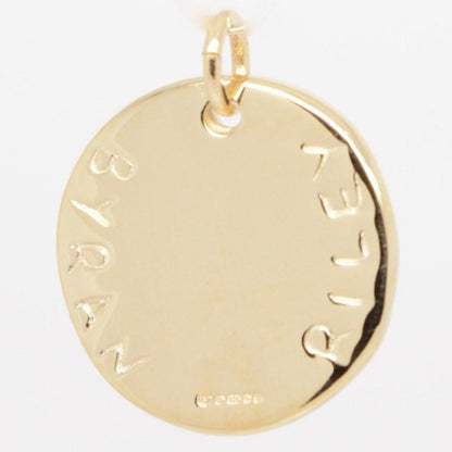 Print Jewellery - Gold Fingerprint Disc Pendant