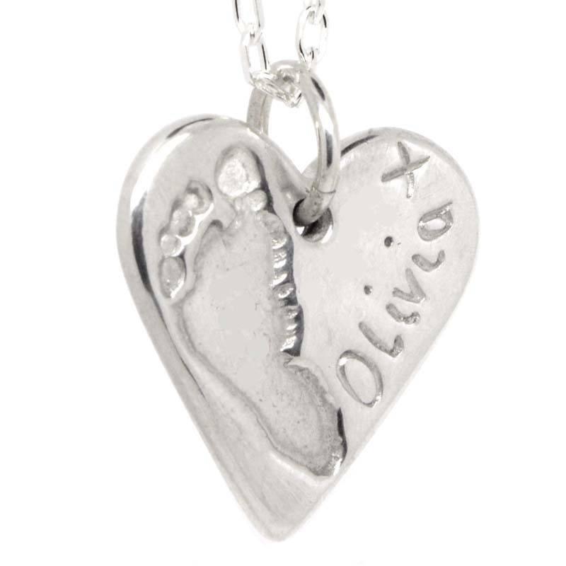 Print Jewellery - Gold Footprint Heart Charm
