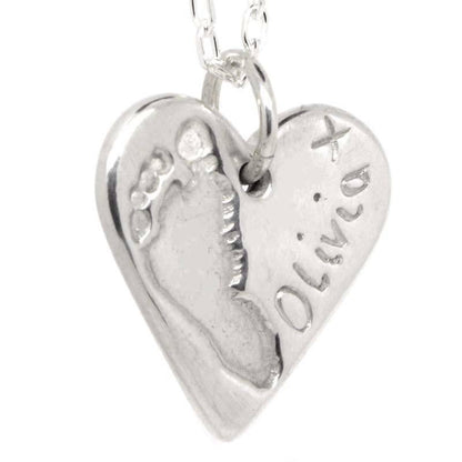Print Jewellery - Gold Footprint Heart Charm