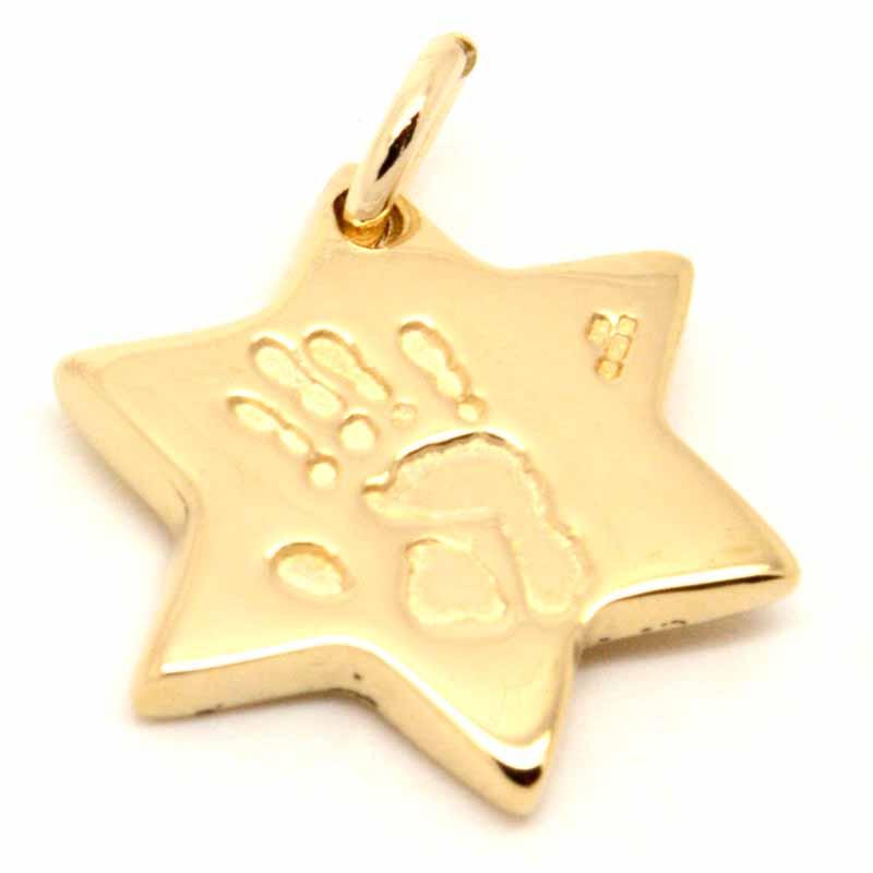 Print Jewellery - Gold Handprint Star Charm