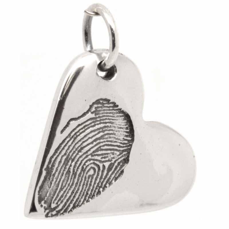 Print Jewellery - Heart Fingerprint Charm From Ink Print