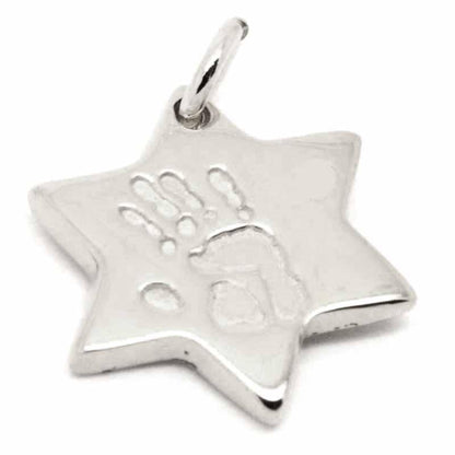 Print Jewellery - Silver Handprint Star Charm