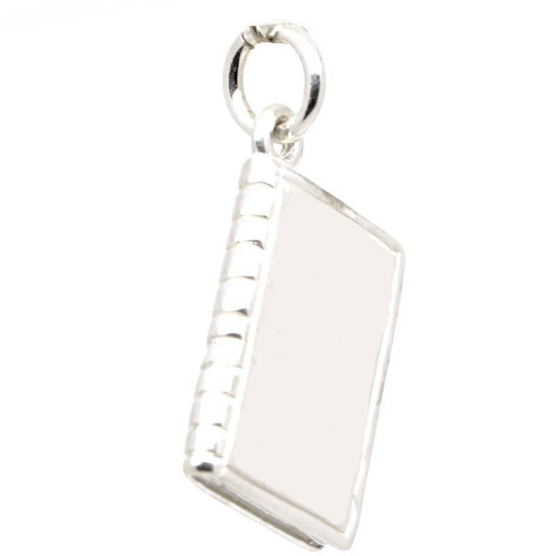 Stock - Silver Book Charm On Carrier Bead